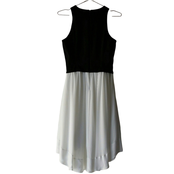 DKNY Black and White Sleeveless High Low Dress Size 4 - Picture 3 of 15